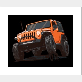 Jeep Wrangler Orange Posters and Art